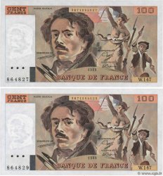 100 Francs DELACROIX modifié Lot FRANCIA  1989 F.69.13c