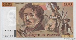 100 Francs DELACROIX imprimé en continu Fauté FRANKREICH  1990 F.69bis.02b fST+