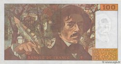 100 Francs DELACROIX imprimé en continu Fauté FRANCIA  1990 F.69bis.02b MBC+