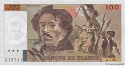 100 Francs DELACROIX imprimé en continu FRANCE  1990 F.69bis.02b AU