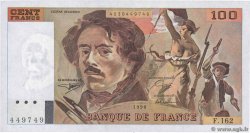 100 Francs DELACROIX imprimé en continu Fauté FRANCIA  1990 F.69bis.02b FDC
