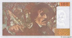 100 Francs DELACROIX imprimé en continu Fauté FRANCIA  1990 F.69bis.02b FDC