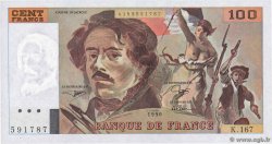 100 Francs DELACROIX imprimé en continu FRANCE  1990 F.69bis.02b UNC