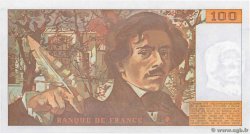 100 Francs DELACROIX imprimé en continu Fauté FRANCE  1991 F.69bis.03a2 UNC