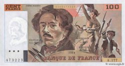 100 Francs DELACROIX imprimé en continu FRANCIA  1990 F.69bis.02c FDC