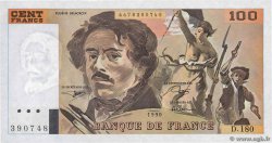 100 Francs DELACROIX imprimé en continu FRANCE  1990 F.69bis.02d UNC-