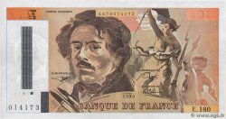 100 Francs DELACROIX imprimé en continu Fauté FRANCIA  1990 F.69bis.02d SPL