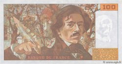 100 Francs DELACROIX imprimé en continu Fauté FRANCE  1991 F.69bis.03b1 pr.NEUF