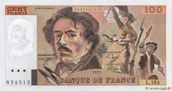 100 Francs DELACROIX imprimé en continu FRANCIA  1991 F.69bis.03b2 FDC