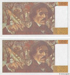 100 Francs DELACROIX imprimé en continu Faux FRANCE  1991 F.69bis.03b2x AU