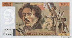 100 Francs DELACROIX imprimé en continu FRANCE  1991 F.69bis.03b2 UNC-