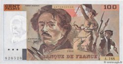 100 Francs DELACROIX imprimé en continu FRANCE  1990 F.69bis.02e1 AU-