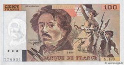 100 Francs DELACROIX imprimé en continu FRANCIA  1990 F.69bis.02e2 q.FDC