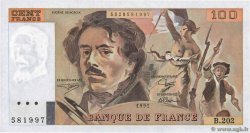 100 Francs DELACROIX imprimé en continu FRANCIA  1991 F.69bis.03c1 FDC