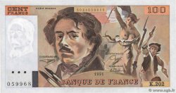 100 Francs DELACROIX imprimé en continu FRANCIA  1991 F.69bis.03c1 EBC