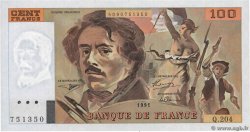 100 Francs DELACROIX imprimé en continu FRANCE  1991 F.69bis.04b UNC-