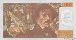 100 Francs DELACROIX imprimé en continu Fauté FRANCE  1993 F.69bis.05 XF