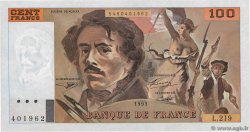 100 Francs DELACROIX imprimé en continu FRANCE  1993 F.69bis.07 AU+