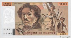 100 Francs DELACROIX imprimé en continu FRANCIA  1993 F.69bis.07 FDC