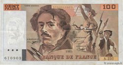 100 Francs DELACROIX imprimé en continu FRANCIA  1993 F.69bis.08 BB