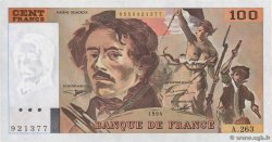 100 Francs DELACROIX 442-1 & 442-2 FRANCE  1994 F.69ter.01b XF+