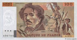 100 Francs DELACROIX 442-1 & 442-2 FRANCE  1995 F.69ter.02b AU
