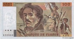 100 Francs DELACROIX 442-1 & 442-2 FRANCE  1995 F.69ter.02b XF+