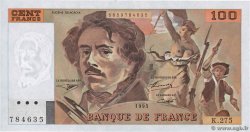 100 Francs DELACROIX 442-1 & 442-2 FRANCE  1995 F.69ter.02b UNC-