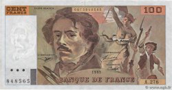 100 Francs DELACROIX 442-1 & 442-2 FRANCE  1995 F.69ter.02b XF+