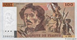 100 Francs DELACROIX 442-1 & 442-2 FRANCE  1994 F.69ter.01c XF+
