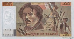 100 Francs DELACROIX 442-1 & 442-2 FRANCE  1995 F.69ter.02c XF+