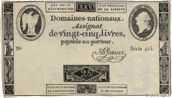25 Livres FRANCE  1791 Ass.22a XF
