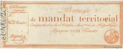 100 Francs sans série Vérificateur FRANCIA  1796 Ass.60v