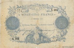 25 Francs type 1870 - Clermont-Ferrand Faux FRANCE  1870 F.A44.01 pr.TB