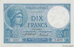 10 Francs MINERVE FRANKREICH  1918 F.06.03