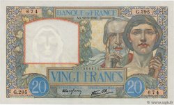20 Francs TRAVAIL ET SCIENCE FRANCE  1940 F.12.02 AU