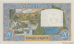 20 Francs TRAVAIL ET SCIENCE FRANCE  1940 F.12.02 AU