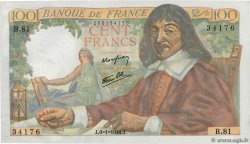 100 Francs DESCARTES FRANCE  1944 F.27.04 UNC
