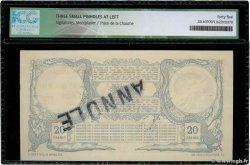 20 Francs Annulé DJIBOUTI  1921 P.04Bs XF+
