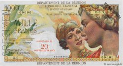 20 NF sur 1000 Francs Union Française Spécimen ÎLE DE LA RÉUNION  1967 P.55bs NEUF