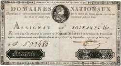 60 Livres Faux FRANCIA  1791 Ass.14x