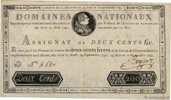 200 Livres FRANCE  1791 Ass.17a TB