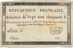750 Francs FRANKREICH  1795 Ass.49a