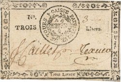 3 Livres FRANCE Regionalismus und verschiedenen Tours 1792 Kc.37.029