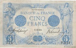 5 Francs BLEU FRANKREICH  1913 F.02.17 SS