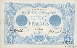 5 Francs BLEU FRANCIA  1915 F.02.28 q.AU