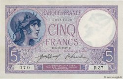 5 Francs FEMME CASQUÉE FRANCE  1917 F.03.01 SPL