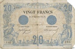 20 Francs NOIR FRANCIA  1874 F.09.01 q.B