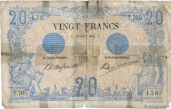 20 Francs NOIR FRANCE  1904 F.09.03 AB
