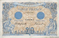 20 Francs BLEU FRANCE  1906 F.10.01 TB+